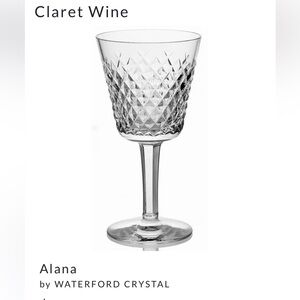 Waterford Crystal Alana Claret Wine Glasses (2) - Clear Diamond Design